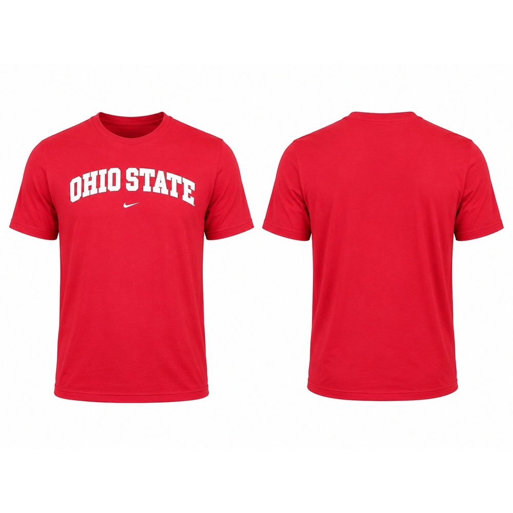 Nike Team Ohio‎ State Buckeyes Mens Red Graphic T-Shirt Size Large NCAA Fan Gear